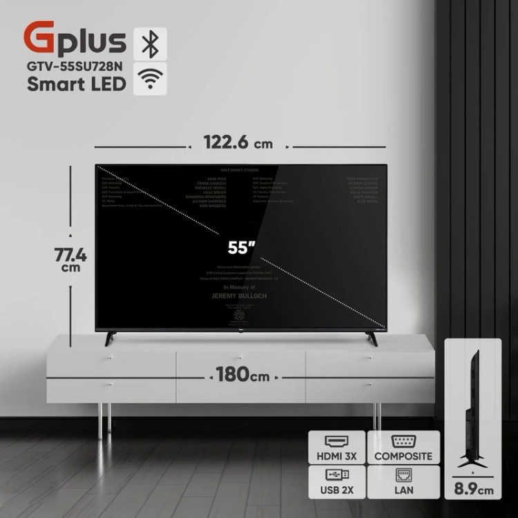 تلویزیون 55 اینچ ال ای دی هوشمند جی پلاس مدل GTV-55SU728N